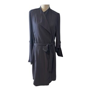 Babaton Aritzia Size-L Kahlo Belted Wrap Robe Jacket Blue Studio